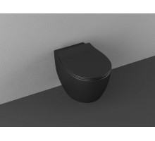 Унитаз подвесной безободковый ISVEA Sentimenti Neo 10AR02010SV-2N со скрытым крепежом, черный матовый